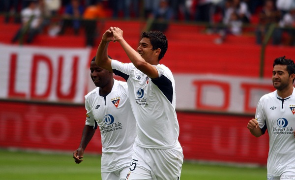 José Francisco Cevallos Jr. celebra el 1x0. El juvenil marcó su segundo gol como profesional.