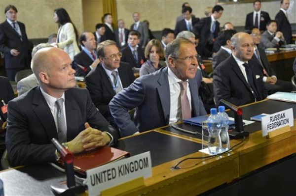 William Hague, Sergey Lavrov, Laurent Fabius