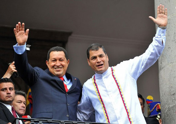 Chávez y Rafael Correa