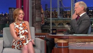 Lindsay Lohan en una escena de Late Night with David Letterman