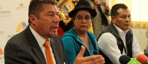 QUITO 26 DE FEBRERO DE 2013. Rueda de prensa del Bloque de Pachakutik. FOTOS API / JUAN CEVALLOS.