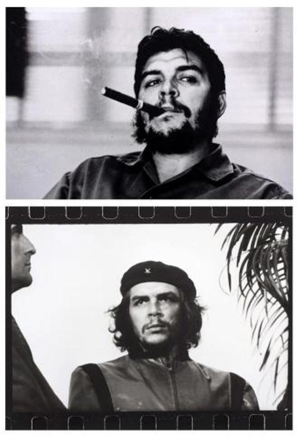 Combo de fotografías facilitadas por la galería Westlicht de Viena, del guerrillero argentino-cubano Ernesto Che Guevara, que subastará el viernes 22 de noviembre, según ha informado hoy la galería. Arriba, una fotografía tomada en 1963 por el suizo René Burri; y abajo, una instantánea de Alberto Díaz "Korda" titulada "Guerrillero Heroico" (1960). Korda es el autor de varias fotos memorables, pero la que le llevó a la cima de la fama fue la instantánea del Che Guevara el cinco de marzo de 1960, durante el entierro de las víctimas de la explosión de un buque fondeado en la Habana, convirtiéndose en la fotografía más reproducida de la historia. EFE
