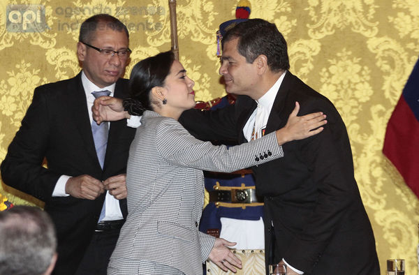 QUITO 31 DE MARZO DEL 2014. El Presidente de la Republica Rafael Correa realizo el acto de posecion de los nuevos ministros FOTOS API / JUAN CEVALLOS.