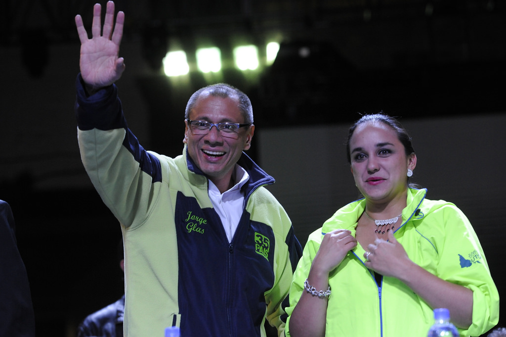 Jorge Glass vicepresidente de la República y Gabriela Rivadeneira, presidenta de la Asamblea Nacional.
