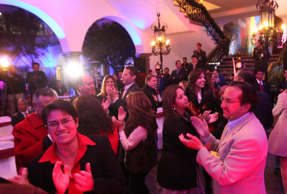 El alcalde de Quito, durante la serenata quiteña, el 5 de diciembre de 2014. Foto: Eduardo Santillán / Presidencia de la República