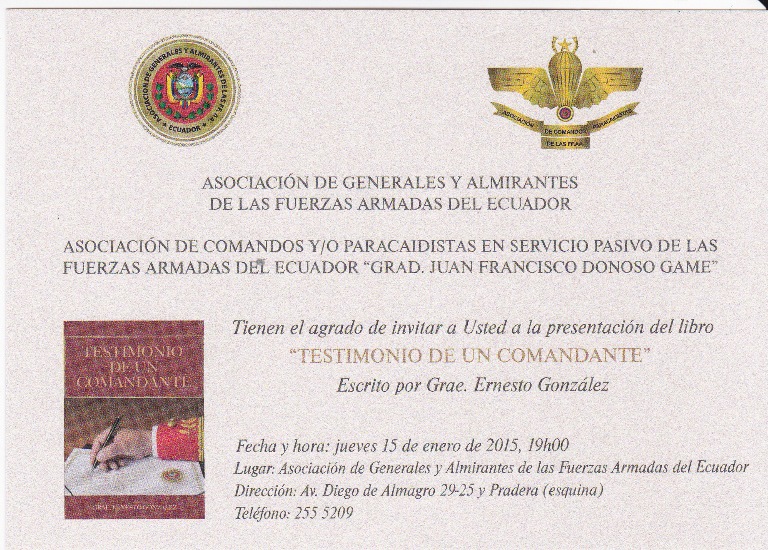 Invitación libro Ernesto González