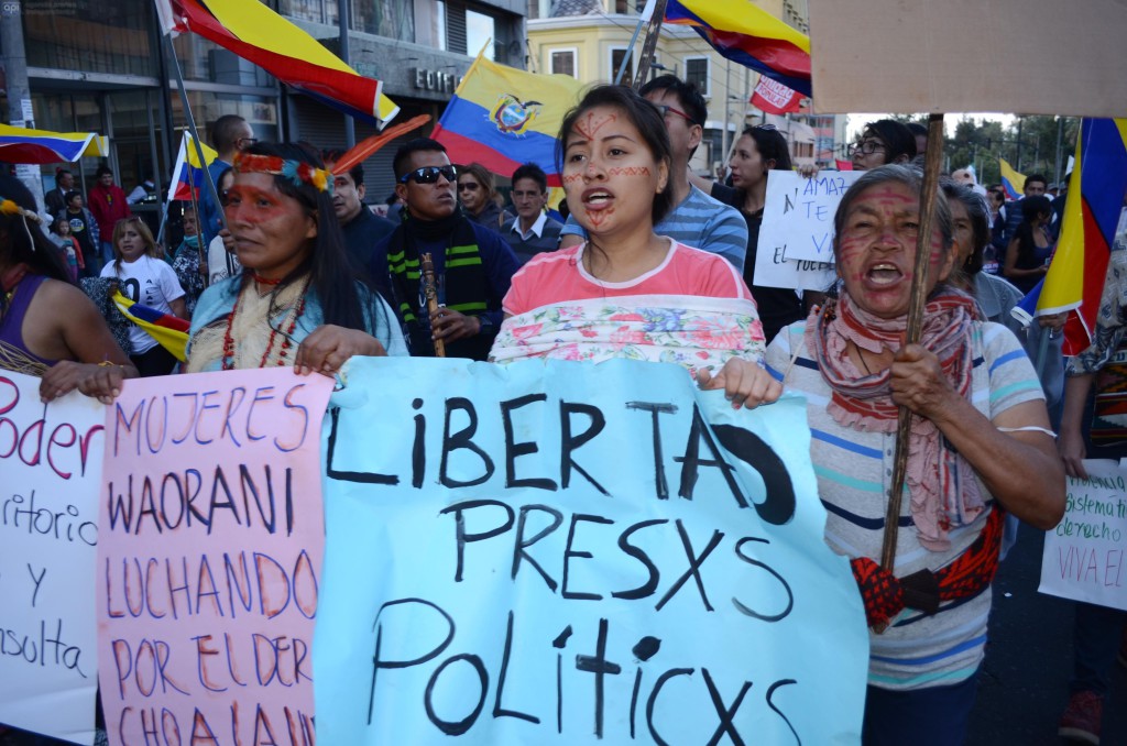 Marchas en el centro de Quito. Foto API.