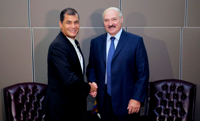 Nueva York (EEUU), 28 sep 2015.- El Presidente de la República, Rafael Correa, mantuvo una reunión bilateral con el Presidente de Bielorrusia, Aleksandr Lukashenko, a propósito de la Cumbre de la ONU. Foto: Mauricio Muñoz / Presidencia de la República