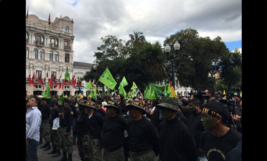 La Plaza Grande, en Quito, la tarde del 10 de febrero de 2016. Foto tuiteada por la asambleísta Sol Buendía.