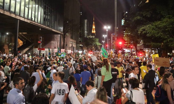 Sao Paulo, la noche del 16 de marzo de 2016.Foto del diario O Globo.