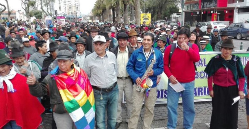 Riobamba, el 17 de marzo de 2016. Marcha contra el gobierno. Foto tuiteada por EcuadorLibreRed.