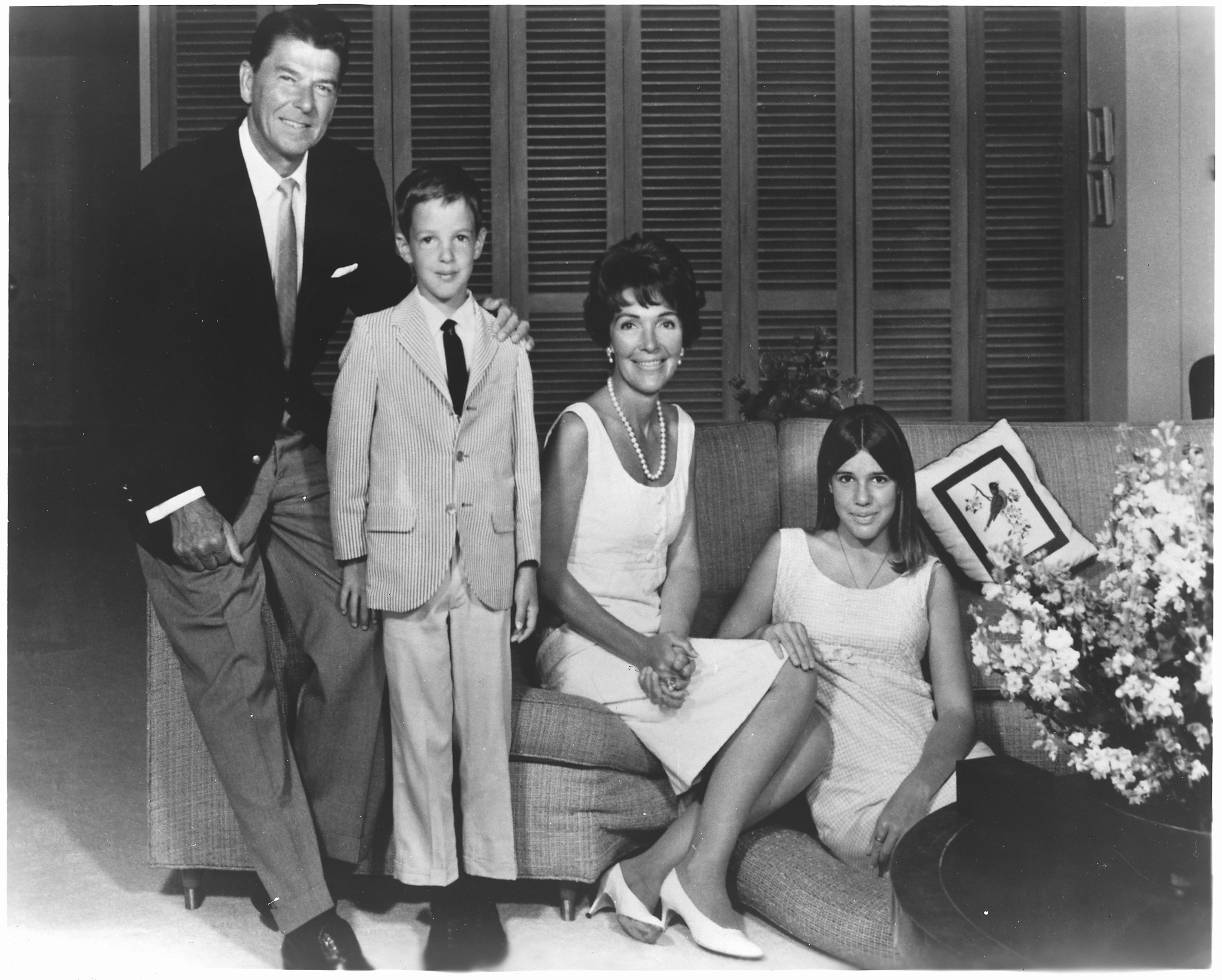 La familia Reagan en 1967, cuando Ronald era Gobernador de California.
