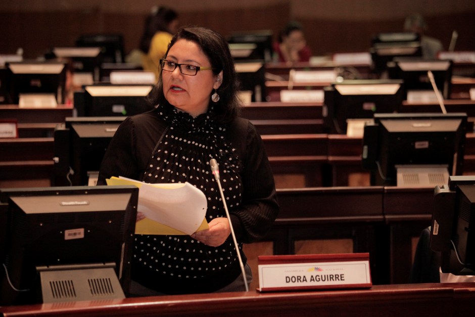 Asambleísta Dora Aguirre, el 31 de marzo de 2016. Foto de la Asamblea Nacional.