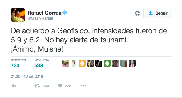 Correa sismo