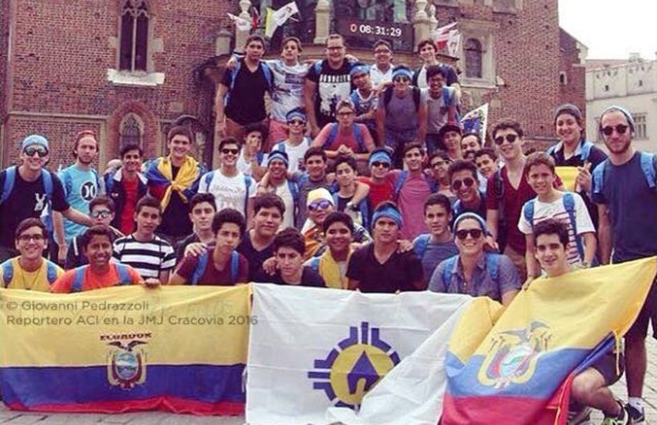 Delegación de jóvenes ecuatorianos a la Jornada Mundial de la Juventud, en Cravocia. foto de ACI Press.