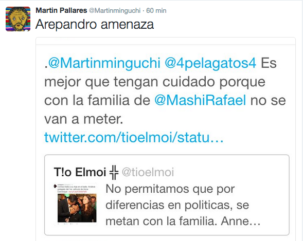 Captura de pantalla de la cuenta personal de Martin Pallares @Martinmiguchi