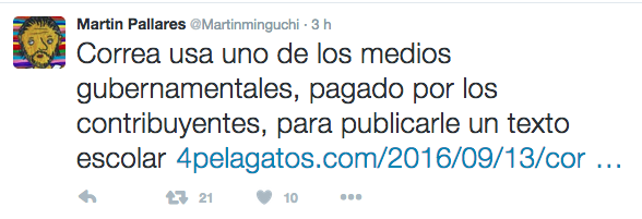 Captura de pantalla de la cuenta personal de Martin Pallares @Martinmiguchi