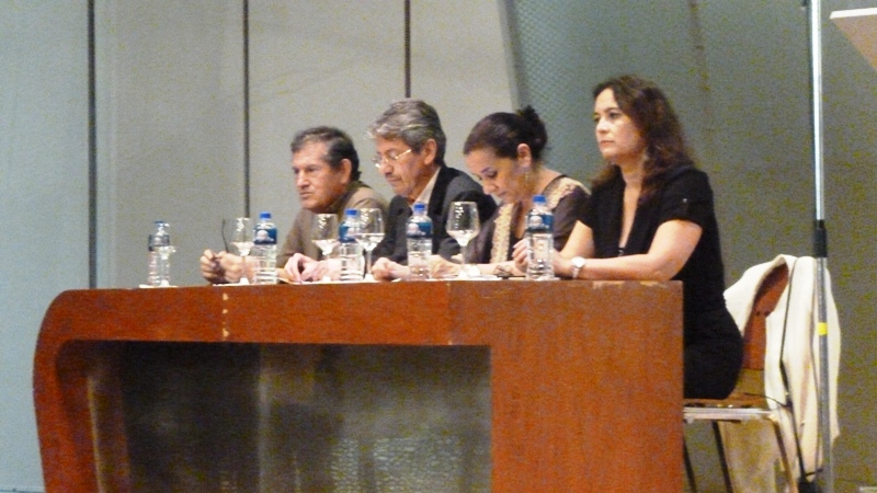 Mesa directiva Esteban Delgado, RAúl Vallejo, Matilde Ampuero y Melina Wazhima.