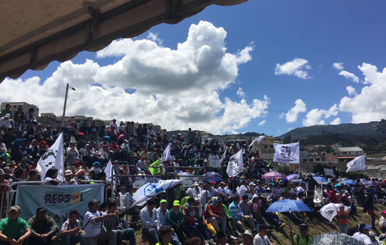 Concentración en Otavalo en favor de Lenín Moreno, el 9 de diciembre de 2016. Foto de su campaña.