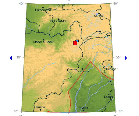 Lugar del terremoto