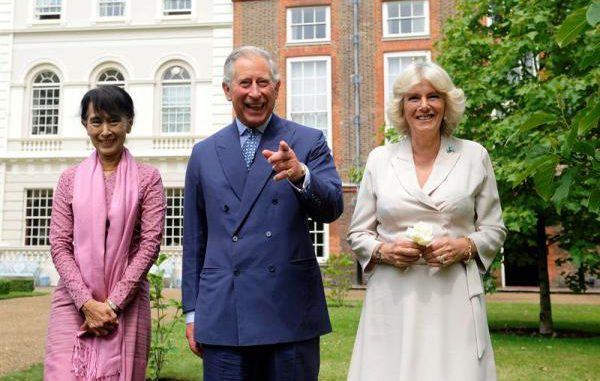 San Suu Kyi y principes de Gales