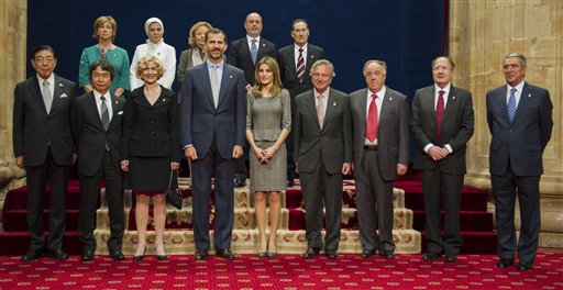 Tadateru Konoe, Shigeru Miyamoto, Martha C. Nussbaun, Prince Felipe, Princess Letizia,Rafael Moneo, Sir Gregory Winter, Richard Alan Lerner