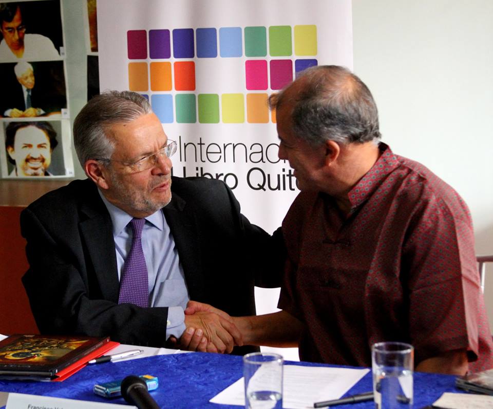 José Carreño y Francisco Velasco VII edición de la Feria Internacional del Libro de Quito 2014