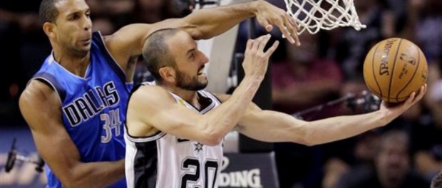 Manu Ginóbili. Spurs vs Mavericks. NBA.