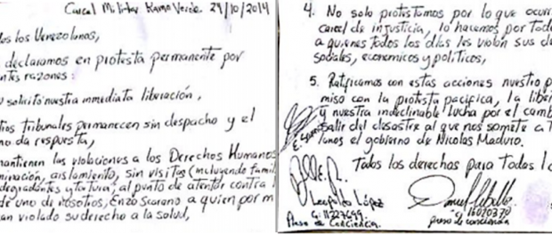 carta leopoldo Lopez ramo verde