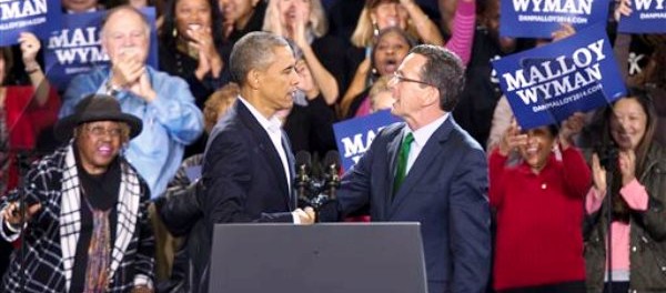 Barack Obama y Dannel P. Malloy