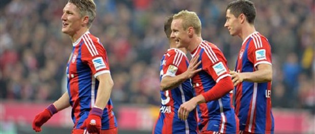 Bastian Schweinsteiger, Rafinha, Sebastian Rode and Robert Lewandowski