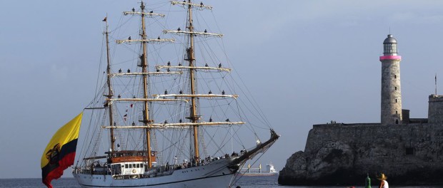 EL BUQUE ESCUELA ECUATORIANO GUAYAS LLEGA A LA HABANA EN VISITA OFICIAL