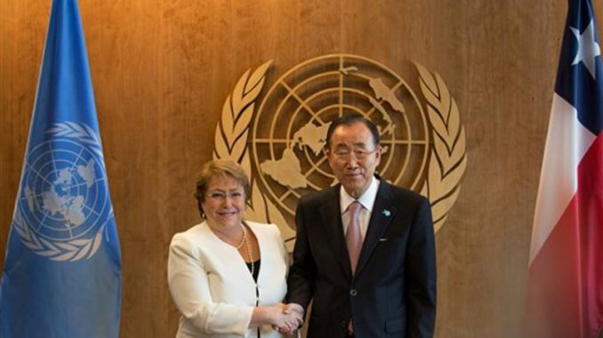 Bachelet y Banki Moon