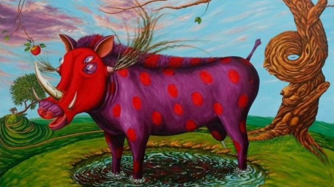 Wilson Paccha cerdito morado