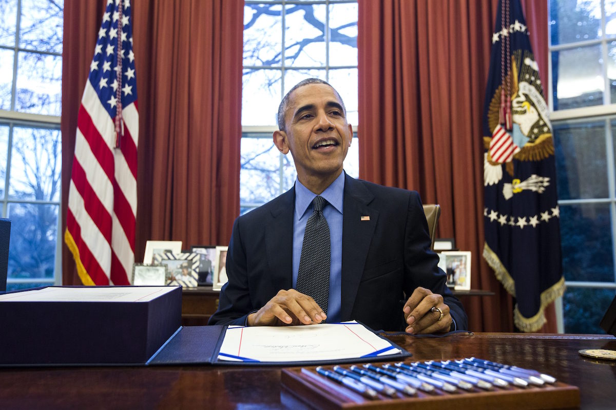 President Obama Signs Budget Bill in Oval Office