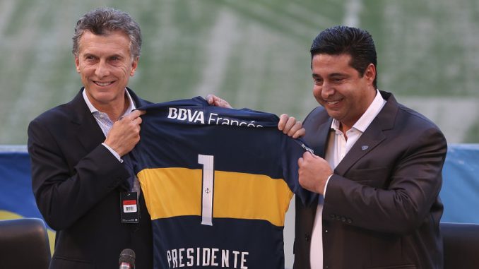 HOMENAJE DEL CLUB BOCA JUNIORS A PRESIDENTE ELECTO DE ARGENTINA