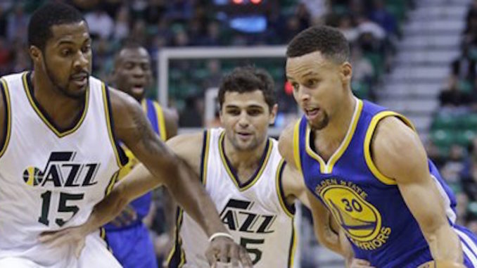 Stephen Curry, Derrick Favors, Raul Neto