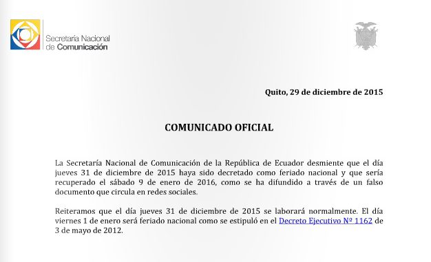 secom comunicado