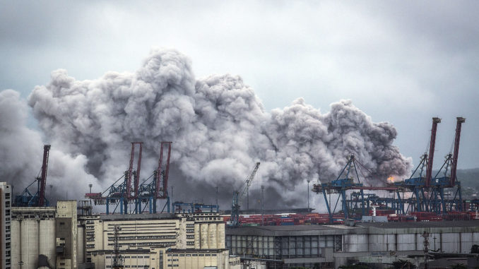 FUGA DE GAS DE GRANDES PROPORCIONES ALCANZA EL MAYOR PUERTO DE BRASIL