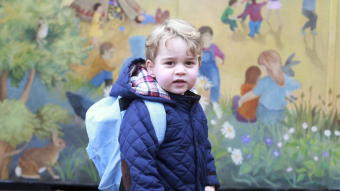 Príncipe Jorge en su primer día en la escuela infantil