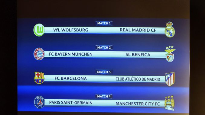 SORTEO DE CUARTOS DE FINAL DE LA LIGA DE CAMPEONES