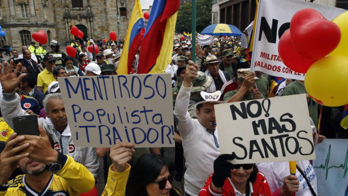 MARCHAS DE LA OPOSICIÓN CONTRA EL GOBIERNO DE COLOMBIA