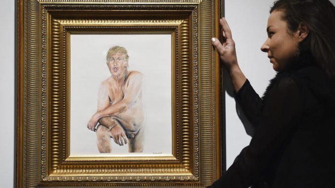 Prohíben un cuadro de Donald Trump, desnudo y con genitales diminutos
