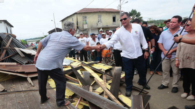 ECUADOR, JAMA (2016/04/18). El Gobierno de Ecuador declaró el Estado de Excepción tras el terremoto 7,6 grados de magnitud en la escala abierta de Richter. FOTO API / JUAN CEVALLOS.