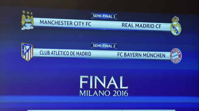 SORTEO DE LAS SEMIFINALES DE LA LIGA DE CAMPEONES