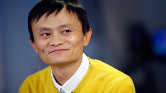 Jack Ma, founder and chief operating officer of Alibaba Group., smiles during an interview, in New York