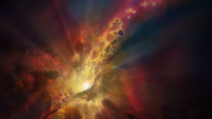 Artist’s impression of cold intergalactic rain