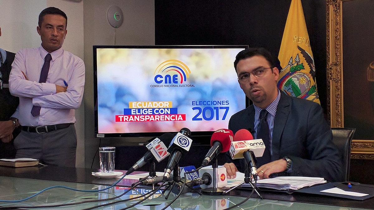 Juan Pablo Pozo, presidente del Consejo Nacional Electoral. Foto de Victor Pozo para La República.