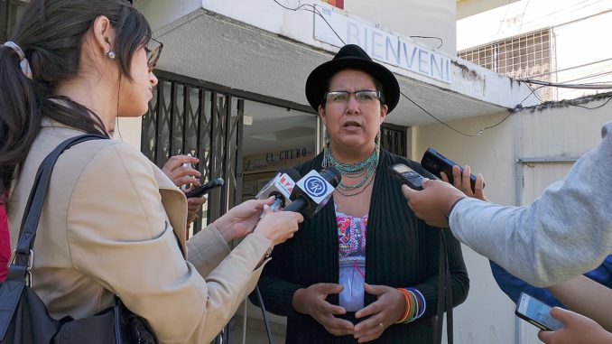 Lourdes Tiban, en el consejo político de Pachakutik.
