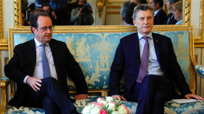 Argentina's President Mauricio Macri in Paris